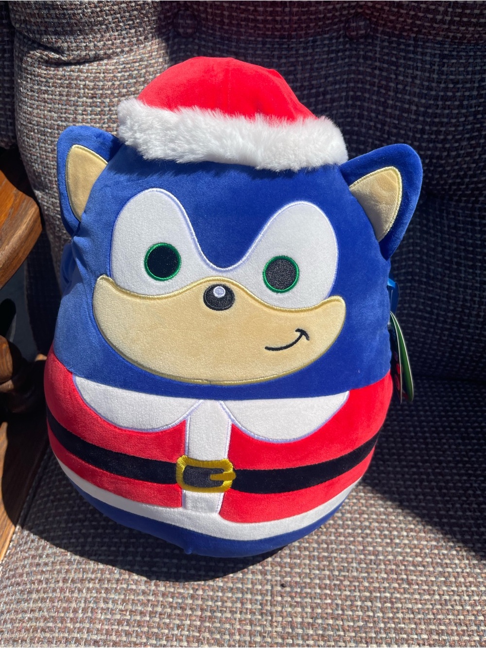 Squishmallows Blue & Red Santa Sonic Hedgehog Plush Backpack
